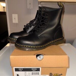 Dr. Martens Black Boots with Yellow Stitching
